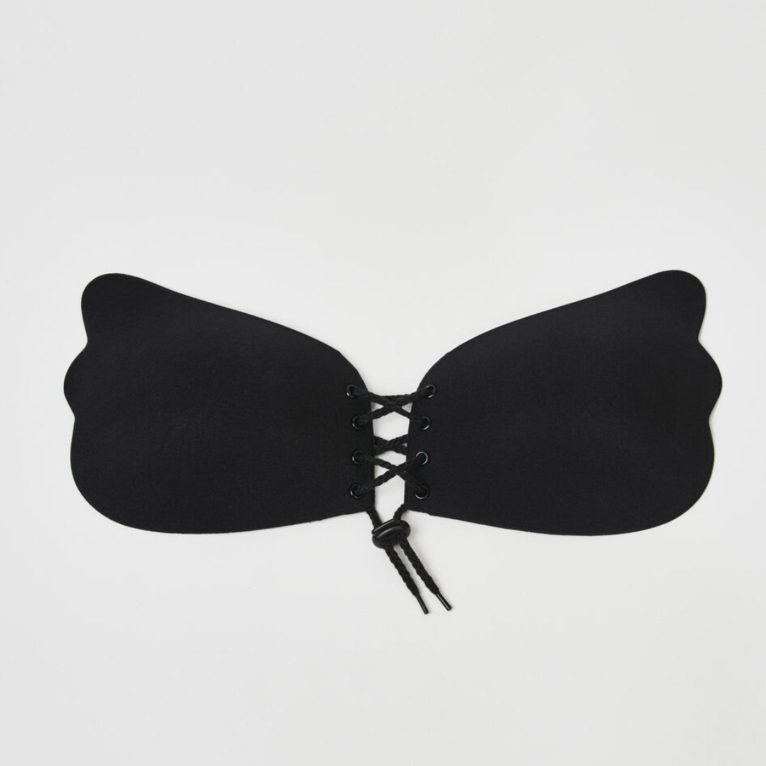 2 Pairs Invisible Lift Adhesive Bra – Strapless Push Up Sticky Bra | Black & Skin Tone