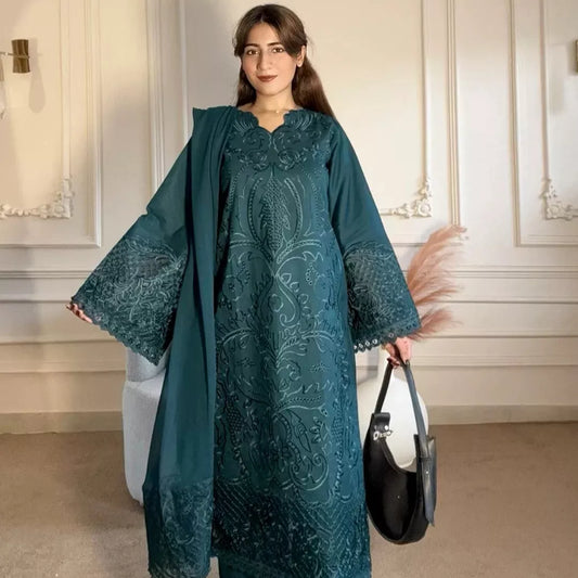 Butter Beige Embroidered Lawn Suit – 3 Piece