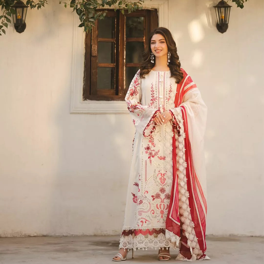 Kinza Inspired Embroidered Luxury Lawn Suit – 3 Piece