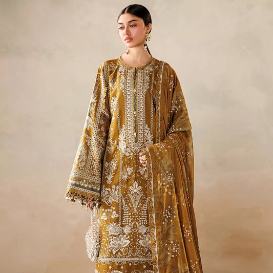 Luxury Embroidered Lawn Suit – 3 Piece (Stitched / Unstitched)