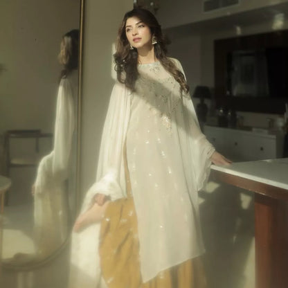 Sunehri Luxury Raw Silk & Chiffon Suit – 3 Piece