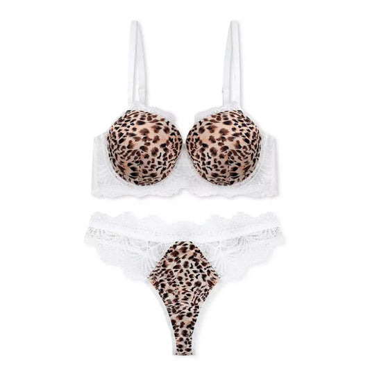 Secret Garden Lace Cheetah Bra & Panty Set – 2 Piece