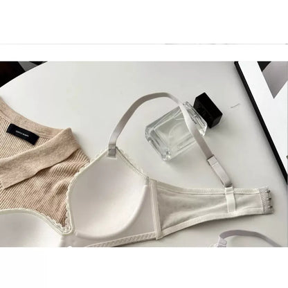 Elegant Bow Lace Wireless Bra & Panty Set – Soft Mesh Lingerie