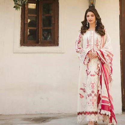 Kinza Inspired Embroidered Luxury Lawn Suit – 3 Piece