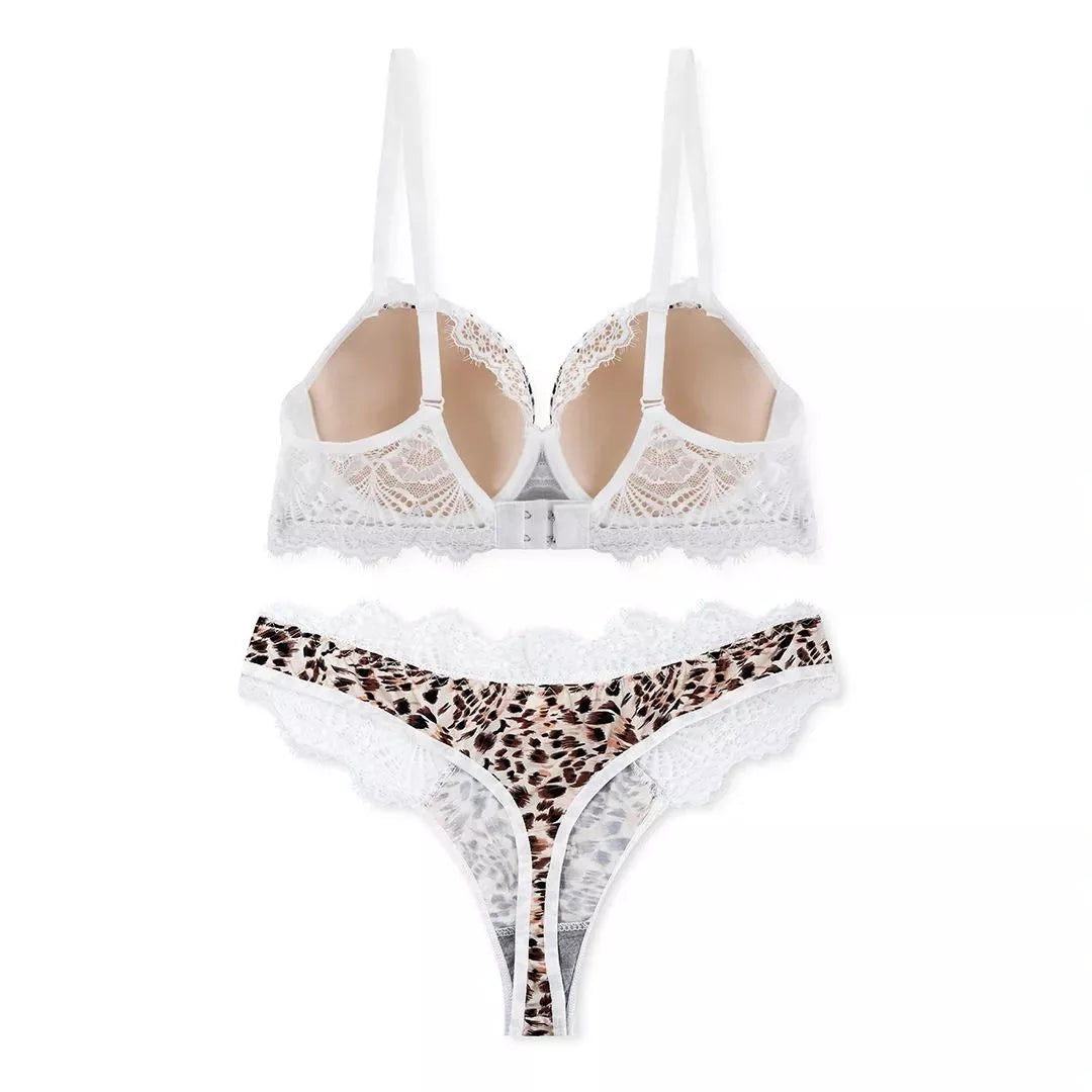 Secret Garden Lace Cheetah Bra & Panty Set – 2 Piece
