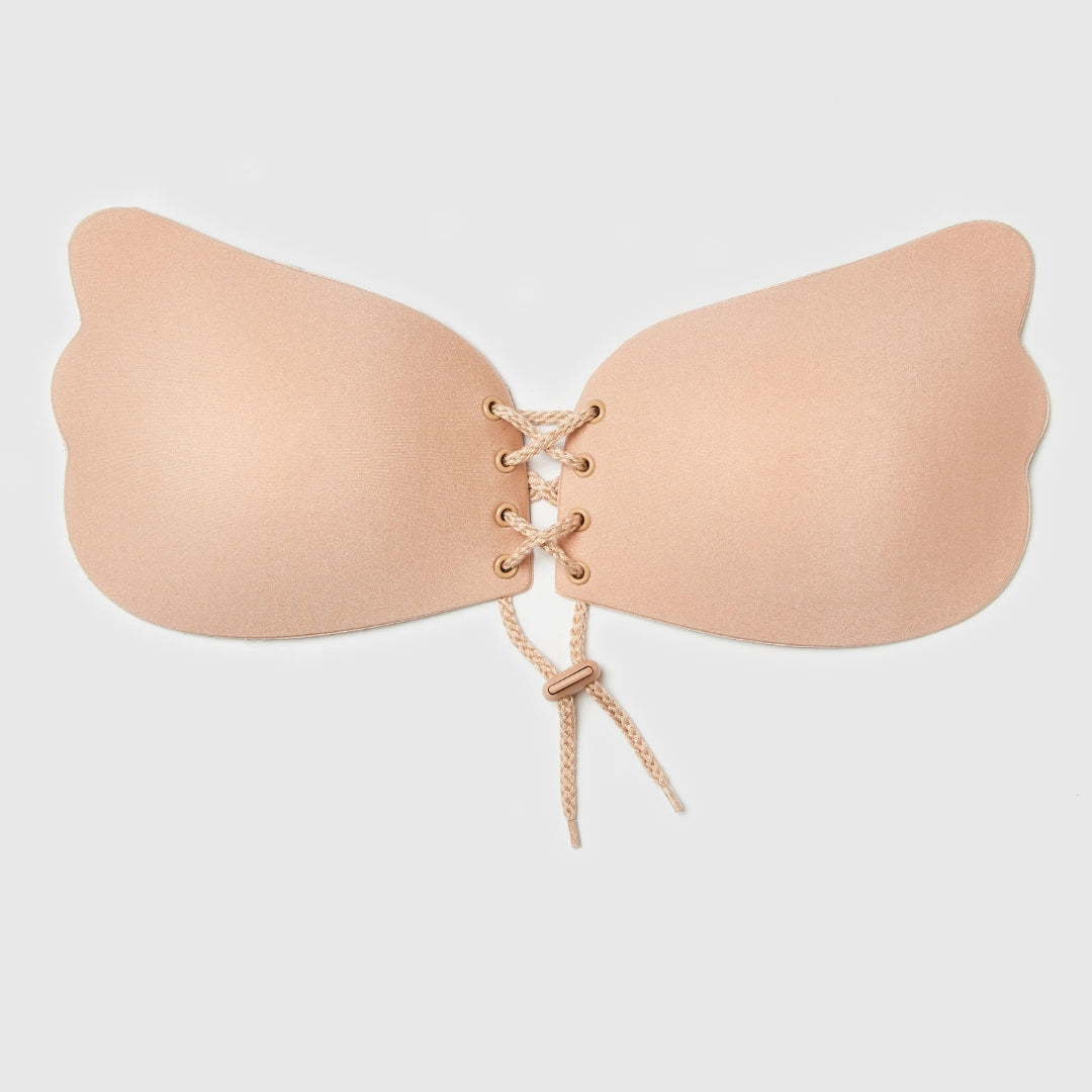 2 Pairs Invisible Lift Adhesive Bra – Strapless Push Up Sticky Bra | Black & Skin Tone