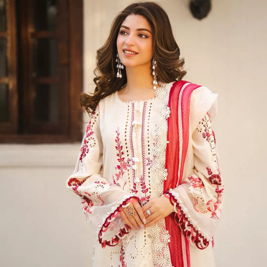 Kinza Inspired Embroidered Luxury Lawn Suit – 3 Piece