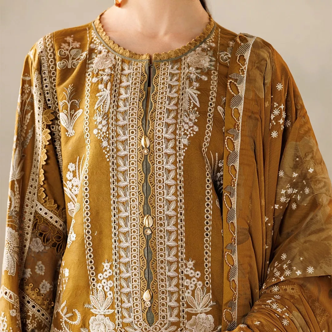 Luxury Embroidered Lawn Suit – 3 Piece (Stitched / Unstitched)