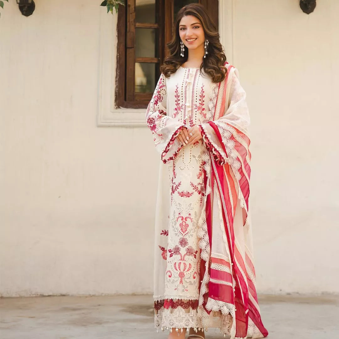 Kinza Inspired Embroidered Luxury Lawn Suit – 3 Piece