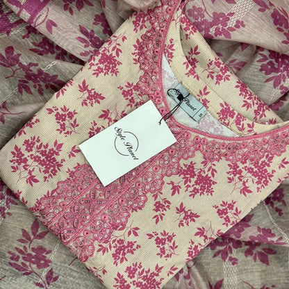 3 Piece Printed Embroidered Lawn Suit – Premium Soft Cotton | Summer Collection