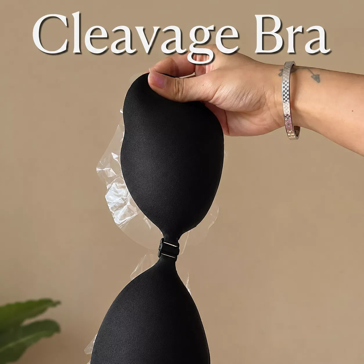 Invisible Lift Adhesive Cleavage Bra – Strapless Push Up Sticky Bra | Reusable Backless Bra | Black & Nude